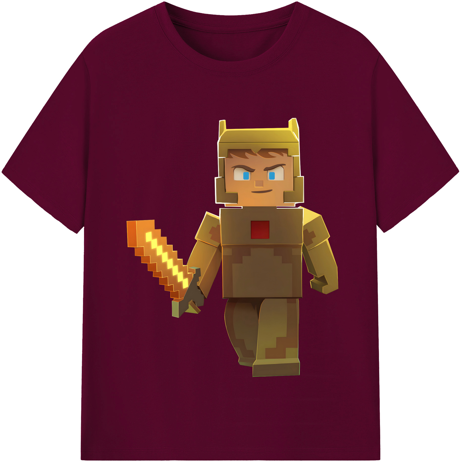 （画像用） マインクラフト ブロックの世界 Minecraft MC Block world レディースカジュアルプリントTシャツ（綿100％）